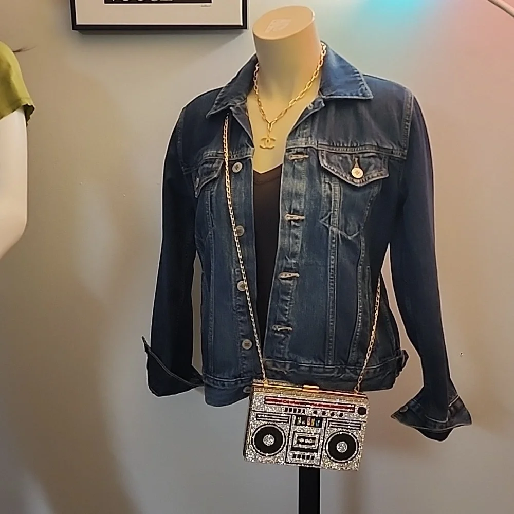 Rhinestone Boom box crossbody/ clutch bag - Picture 11 of 14